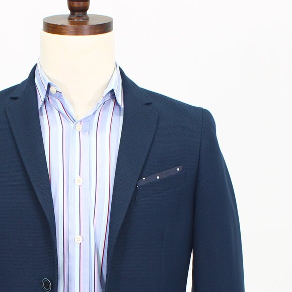 Devred 34S Navy Solid 2-Button Sport Coat Blazer Jacket T594 - Picture 5 of 11